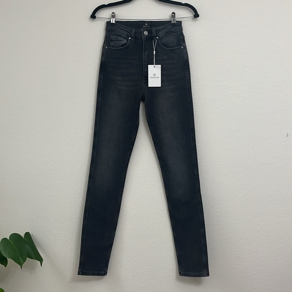 Anine Bing Beck High Rise Slim Jeans Iron Grey Gray Meghan Markle Size 25 - Picture 3 of 11